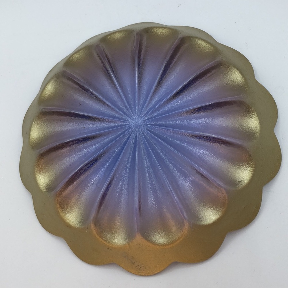 SOLD Waltherglas Germany Flower Bowl Lilac & Gold Tulip Bowl Art Glass - Picture 6 of 6